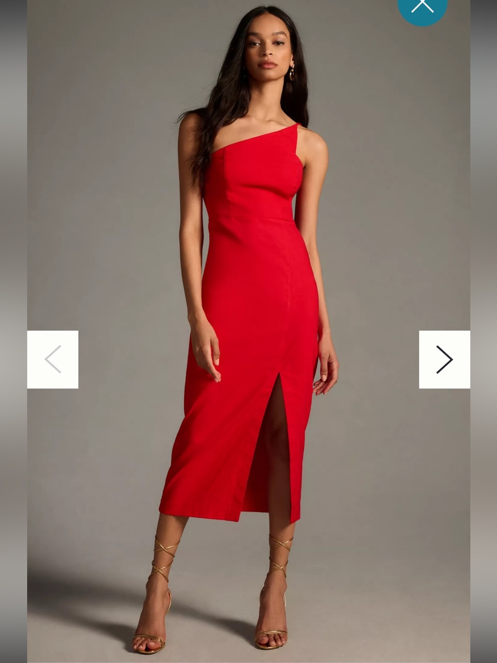 Anthropologie One Shoulder Slim Midi Dress NWT NEW